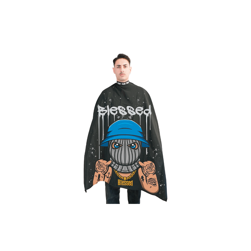 BLESSED – CAPA DE PELUQUERÍA CON CUELLO DE NEOPRENO CARTOON BLESSED – CAPA DE PELUQUERÍA CON CUELLO DE NEOPRENO CARTOON