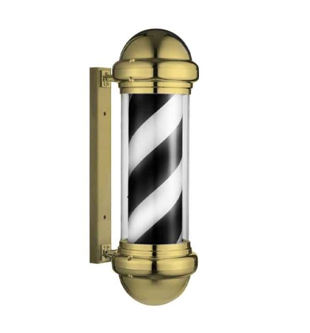 EUROSTIL - POLO BARBER CROMADO DECORATIVO BLANCO Y NEGRO