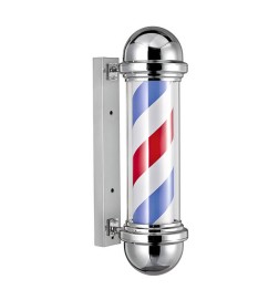 EUROSTIL - POLO BARBER CROMADO PEQUEÑO LUMINOSO Y ROTATIVO