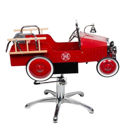 EUROSTIL - SILLA INFANTIL COCHE DE BOMBEROS ROJO PARA PELUQUERÍA
