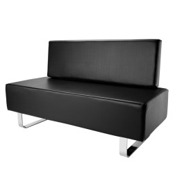 EUROSTIL - SOFÁ DE ESPERA 3 PLAZAS EN POLIPIEL NEGRO