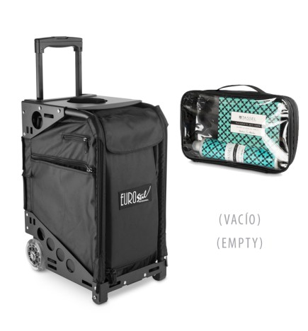 EUROSTIL - BOLSA PROFESIONAL DE PELUQUERÍA CON RUEDAS NEGRA