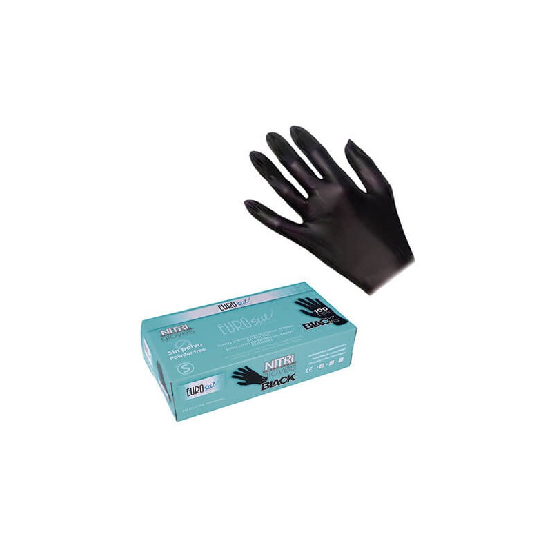 EUROSTIL - GUANTES DE NITRILO NEGROS SIN POLVO (100 UNIDADES) EUROSTIL - GUANTES DE NITRILO NEGROS SIN POLVO (100 UNIDADES)