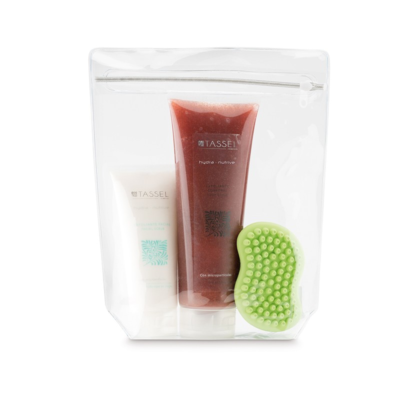TASSEL - KIT EXFOLIANTE FACIAL, CORPORAL Y ESPONJA GOMA