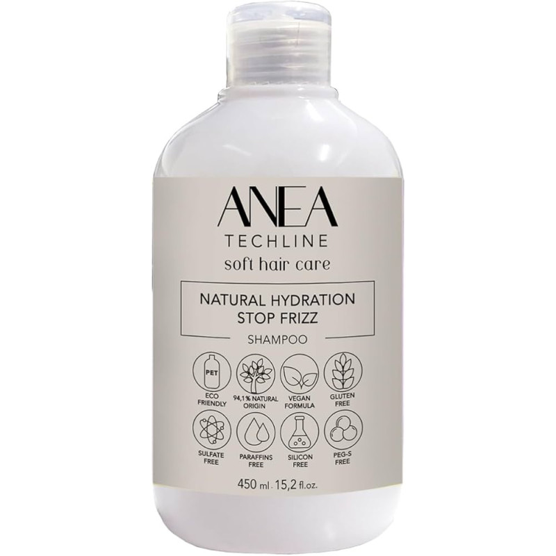 ANEA TECHLINE NATURAL HYDRATION STOP FRIZZ SHAMPOO 450ML