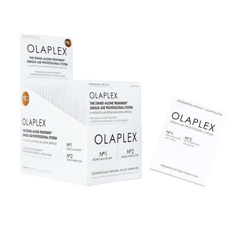 OLAPLEX SINGLE USE PROFESSIONAL SYSTEM Nº1 + Nº2 CAJA 25 SOBRES (15 ML + 30 ML)