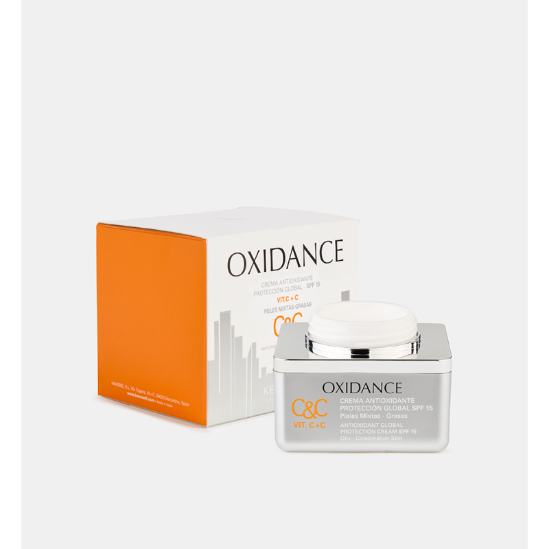 Crema Antioxidante Protección Global SPF15 Vit C+C Pieles Mixtas y Grasas – Keenwell
