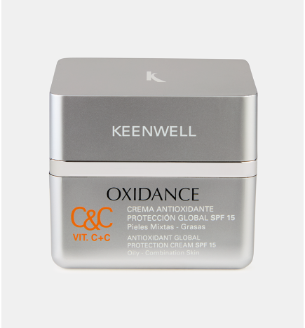 Crema Antioxidante Protección Global SPF15 Vit C+C Pieles Mixtas y Grasas – Keenwell