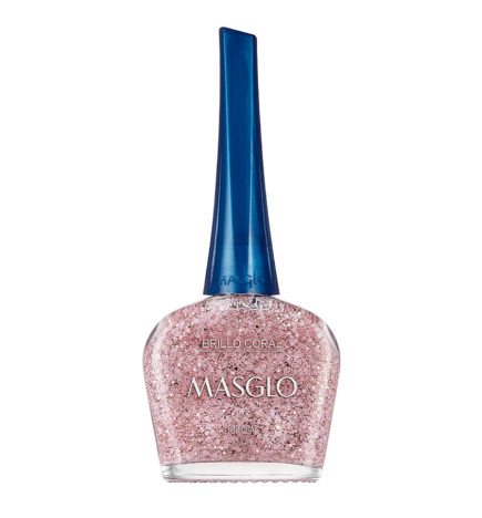 MASGLO – BRILLO TRADICIONAL CON PARTÍCULAS CORAL 13,5 ML