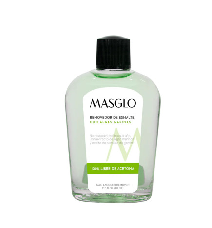 MASGLO REMOVEDOR DE ESMALTE TRADICIONAL CON ALGAS MARINAS 60 ML