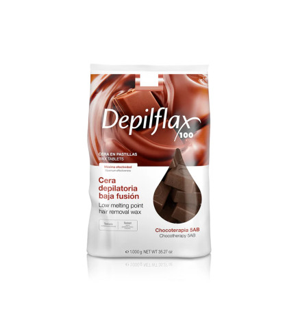 DEPILFLAX CERA DE BAJA FUSIÓN CREMOSA PLUS CHOCOTHERAPY 5AB 1KG