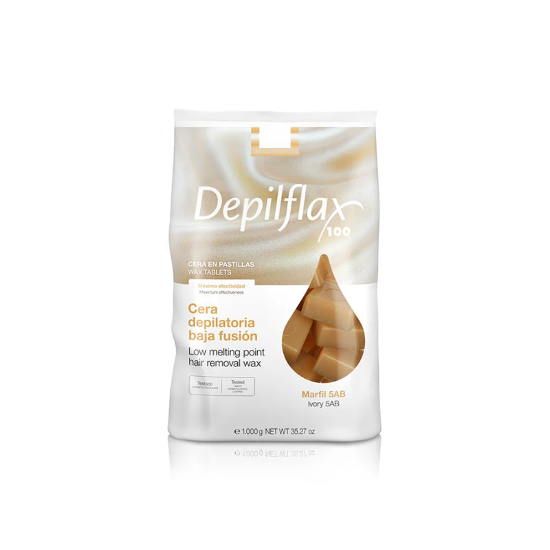 DEPILFLAX - CERA DE BAJA FUSIÓN CREMOSA PLUS ORO 5AB 1KG DEPILFLAX - CERA DE BAJA FUSIÓN CREMOSA PLUS ORO 5AB 1KG