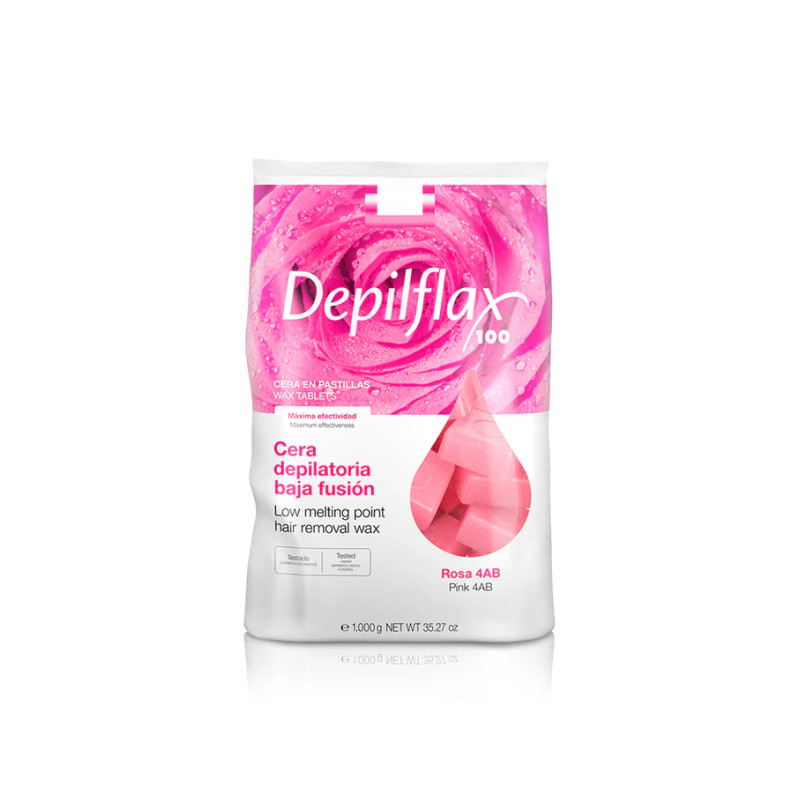 DEPILFLAX CERA DE BAJA FUSIÓN CREMOSA PLUS TOTAL ROSA 4AB 1KG