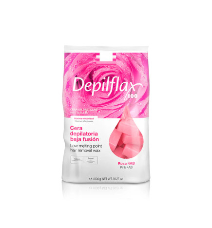 DEPILFLAX CERA DE BAJA FUSIÓN CREMOSA PLUS TOTAL ROSA 4AB 1KG