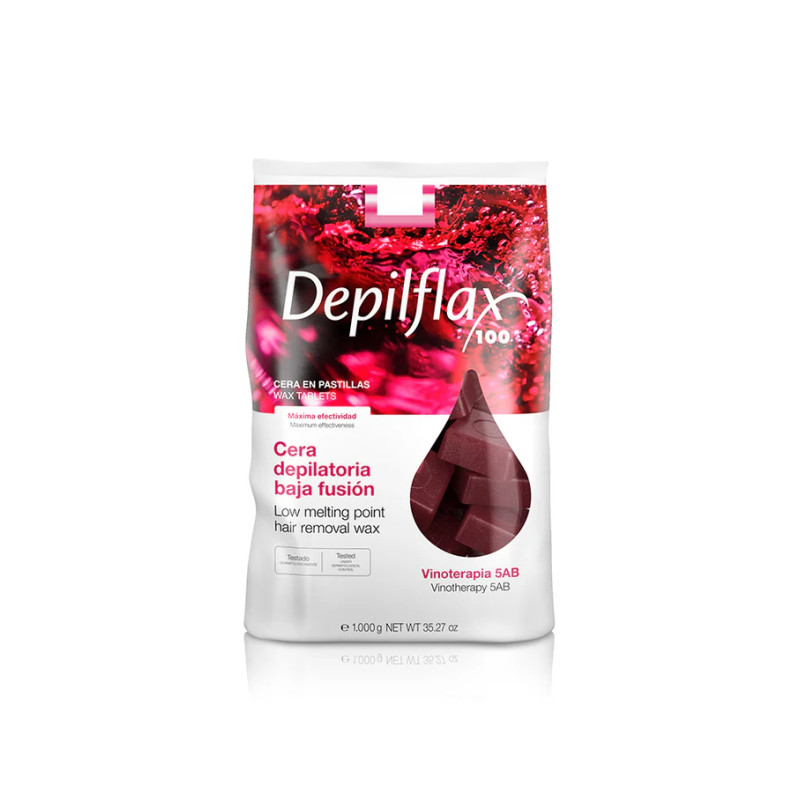 DEPILFLAX - CERA DE BAJA FUSIÓN CREMOSA PLUS VINOTHERAPY 5AB 1KG DEPILFLAX - CERA DE BAJA FUSIÓN CREMOSA PLUS VINOTHERAPY 5AB 1KG