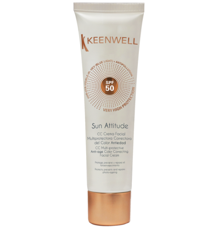 KEENWELL - CC CREAM FACIAL MULTIPROTECTORA ANTIEDAD CORRECTORA DEL COLOR SPF50 60ML