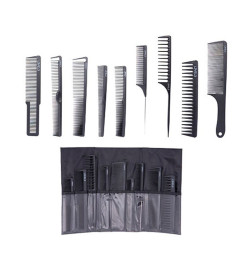 L3VEL3 - SET DE 9 PEINES NEGRO CON FUNDA