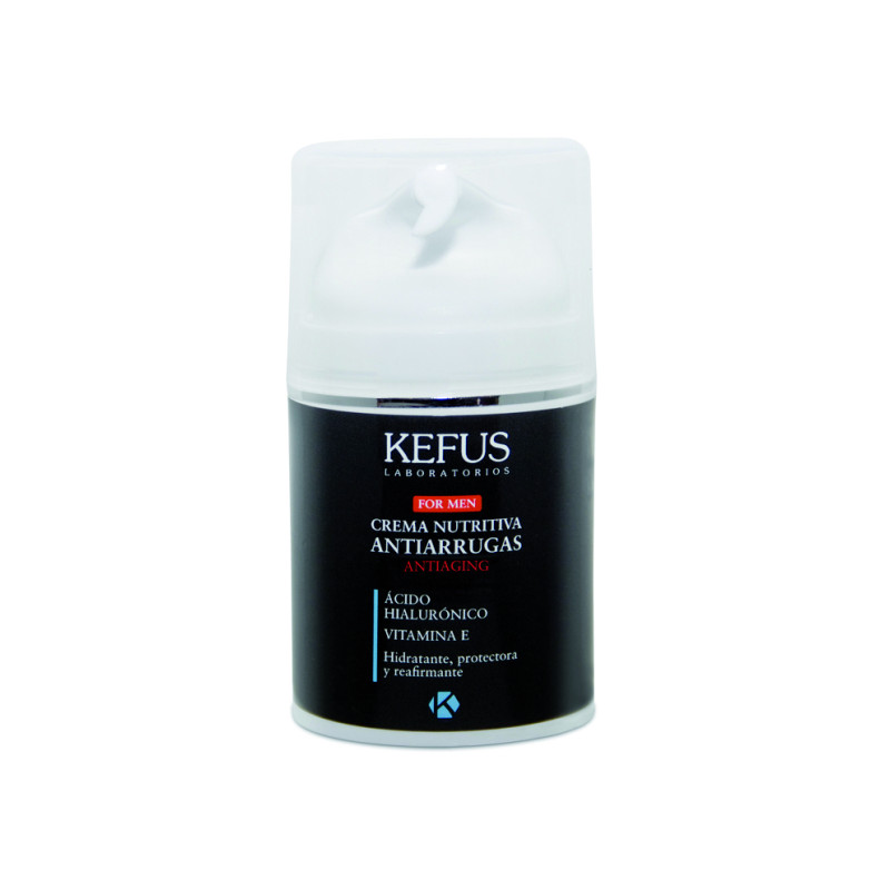 KEFUS - CREMA NUTRITIVA ANTIARRUGAS CON ÁCIDO HIALURÓNICO PARA HOMBRE 50 ML KEFUS - CREMA NUTRITIVA ANTIARRUGAS CON ÁCIDO HIALURÓNICO PARA HOMBRE 50 ML