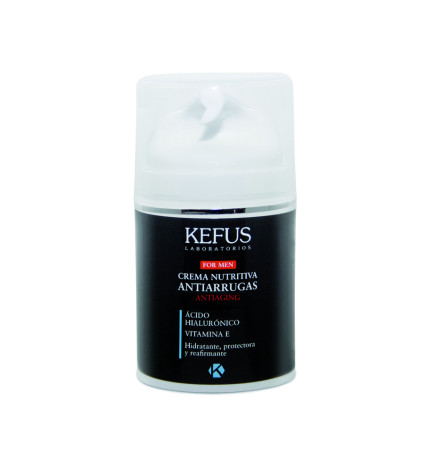 KEFUS - CREMA NUTRITIVA ANTIARRUGAS CON ÁCIDO HIALURÓNICO PARA HOMBRE 50 ML